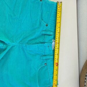Carve Designs Teal Corduroy Shorts with Frayed Hem